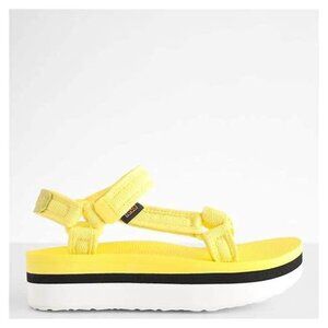 Teva Yellow Flatform Sandals with Platform Sole - Size 8
